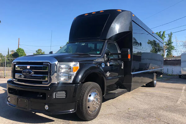 black party bus exterior