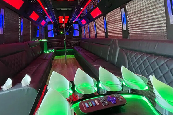 black party bus interior