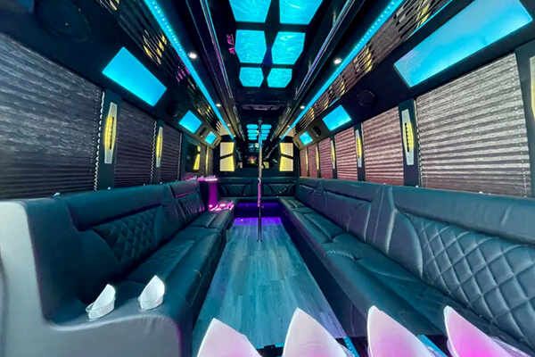 black party bus seating