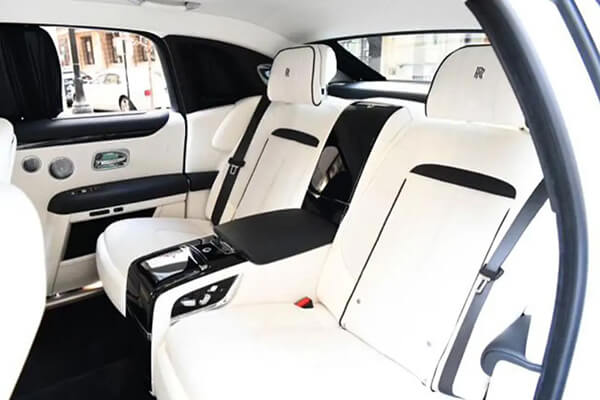 white limousine seats